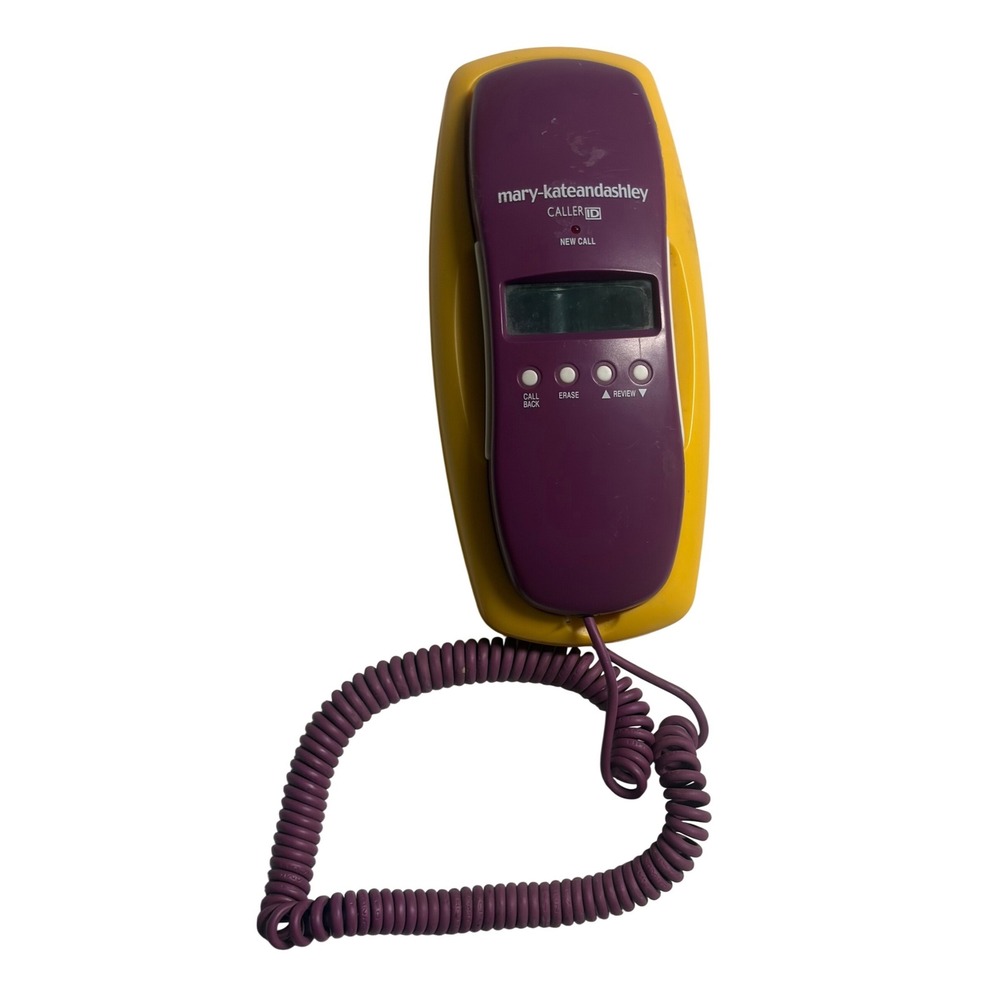 Mary-Kate and Ashley Caller ID Landline Phone Purple Yellow Vintage NOT Tested